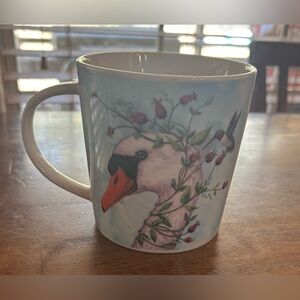 Vicki Sawyer "Swan with Hummingbird", 13.5 oz, Bone China Coffee Mug, PPD